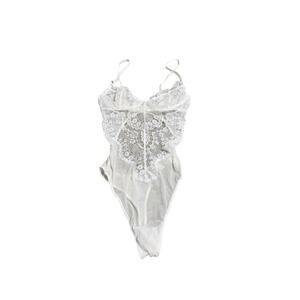 Babaton White Lace Bodysuit Women's Size XS Thong Back